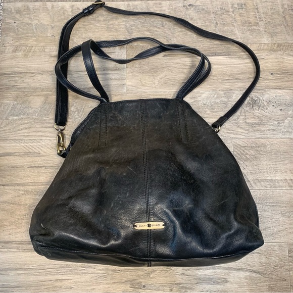 Lucky Brand Handbags - Lucky Brand VTG Leather Distressed Large Slouchy Crossbody Shoulder Bag